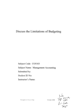 Discuss the Limitations of Budgeting