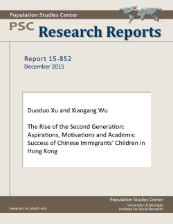 Aspirations, Motivations and Academic Success of Chinese
