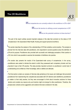 Competencies for Community Rehabilitation in Queensland