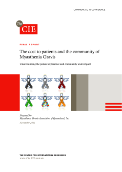 The cost to patients and the community of Myasthenia Gravis
