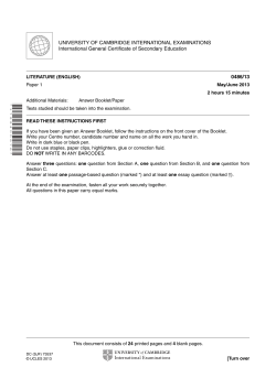 UNIVERSITY OF CAMBRIDGE INTERNATIONAL EXAMINATIONS