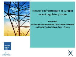 Network Infrastructure in Europe: recent regulatory issues