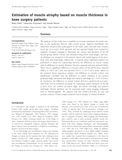 Estimation of muscle atrophy based on muscle thickness in knee