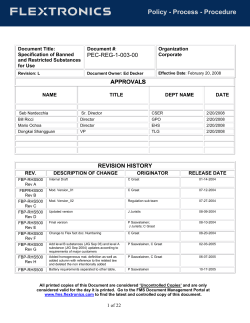 Specification of Banned and Restricted Substances for Use