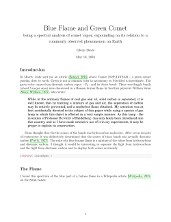 Blue Flame and Green Comet - being a Spectral Analysis of Comet