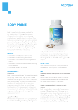 Body Prime Fact sheet