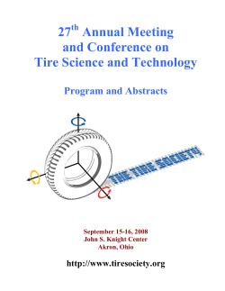 27 Annual Meeting and Conference on Tire Science and Technology