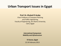 Urban Transport Issues in Egypt