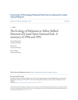 The Ecology of Melanism in Yellow-Bellied Marmots of Grand Teton