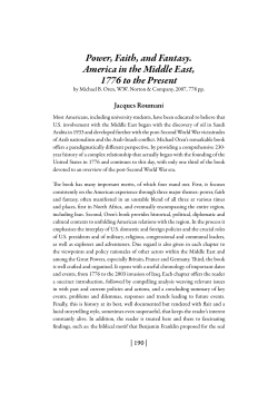 Power, Faith, and Fantasy. America in the Middle East