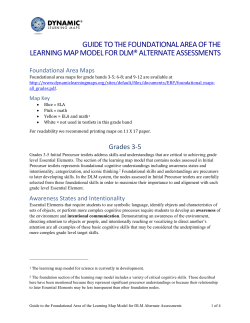 Guide to the Foundational Area of the Learning Map