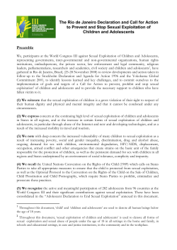 Rio Declaration and Call for Action - FINAL Version