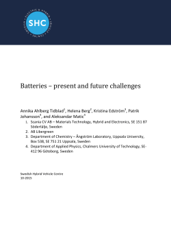 Batteries &ndash; present and future challenges