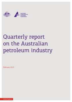 Quarterly report on the Australian petroleum industry