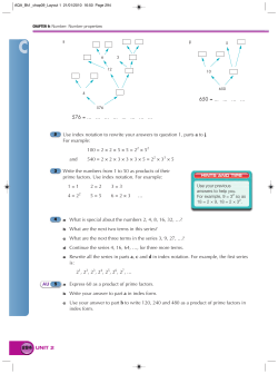 294 UNIT 2 Use index notation to rewrite your answers to question 1
