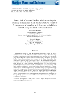 Does a lack of observed beaked whale strandings in military