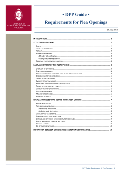 DPP Guide &bull; Requirements for Plea Openings