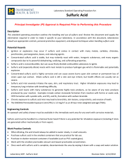 Sulfuric Acid - University of Michigan