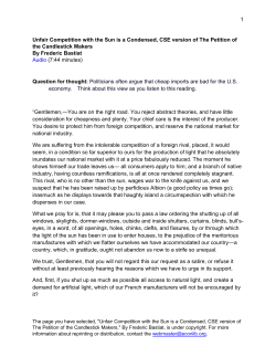 Unfair Competition With The Sun