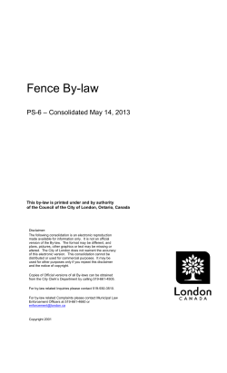 Fence By-law - City of London
