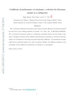 Coefficient of performance at maximum\ chi