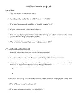 Henry David Thoreau Study Guide