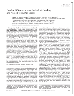 Gender differences in carbohydrate loading are related to energy