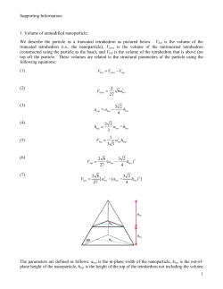 1 Supporting Information: 1. Volume of unmodified nanoparticle: We