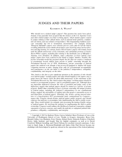 JUDGES AND THEIR PAPERS - New York University Law Review