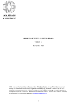 Classified List of Legislation