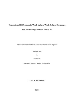 Generational differences in work values, work