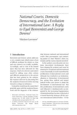 National Courts, Domestic Democracy, and the Evolution of