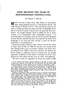 john brown`s ten years in northwestern pennsylvania