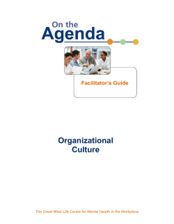 Organizational Culture - Workplace Strategies for Mental