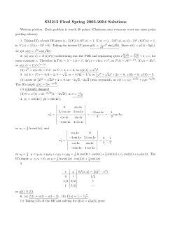 SM212 Final Spring 2003-2004 Solutions