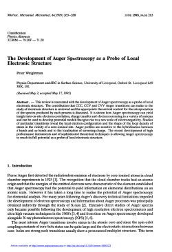 The Development of Auger Spectroscopy as a Probe of Local