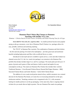 Hummus Plus&reg; Makes Big Changes to Hummus Snacking with