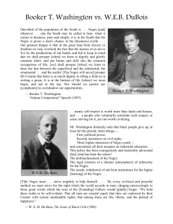 Booker Washington vs WEB DuBois READING