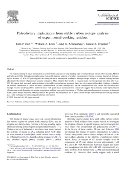 Paleodietary implications from stable carbon isotope analysis of