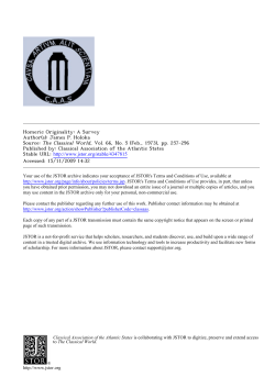 Homeric Originality: A Survey