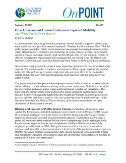 How Government Unions Undermine Upward Mobility