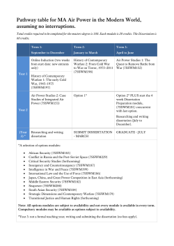 Pathway table for MA Air Power in the Modern World, assuming no