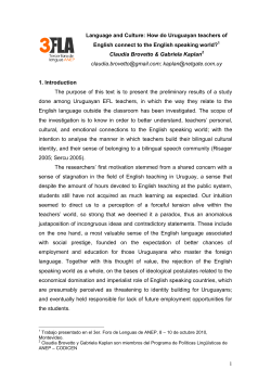 Language and Culture: How do Uruguayan teachers of English