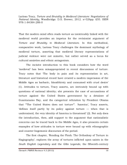 Larissa Tracy, Torture and Brutality in Medieval Literature