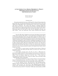 A Counterfactual Obama Presidency: Policy Progress with Less
