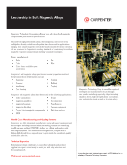 Leadership in Soft Magnetic Alloys