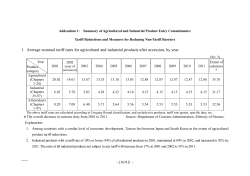1. Average nominal tariff rates for agricultural and industrial products