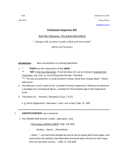 Civilization Sequence 201 God like Odysseus: The Explorative Mind