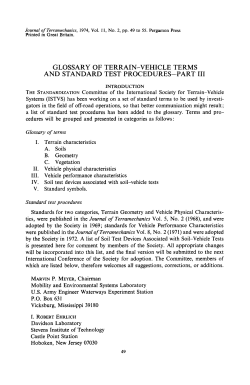 glossary of terrain-vehicle terms and standard test procedures