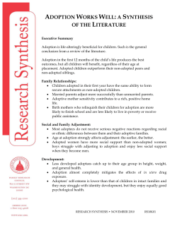 Adoption Works Well - Family Research Council